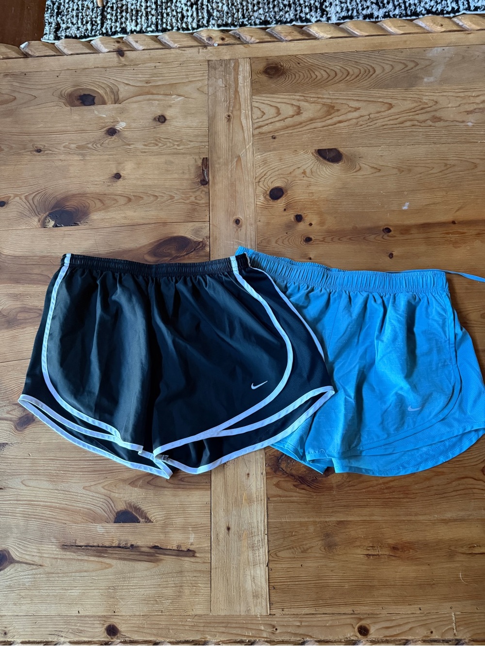 Nike Women's Black and Bright Blue Athletic Shorts Pair